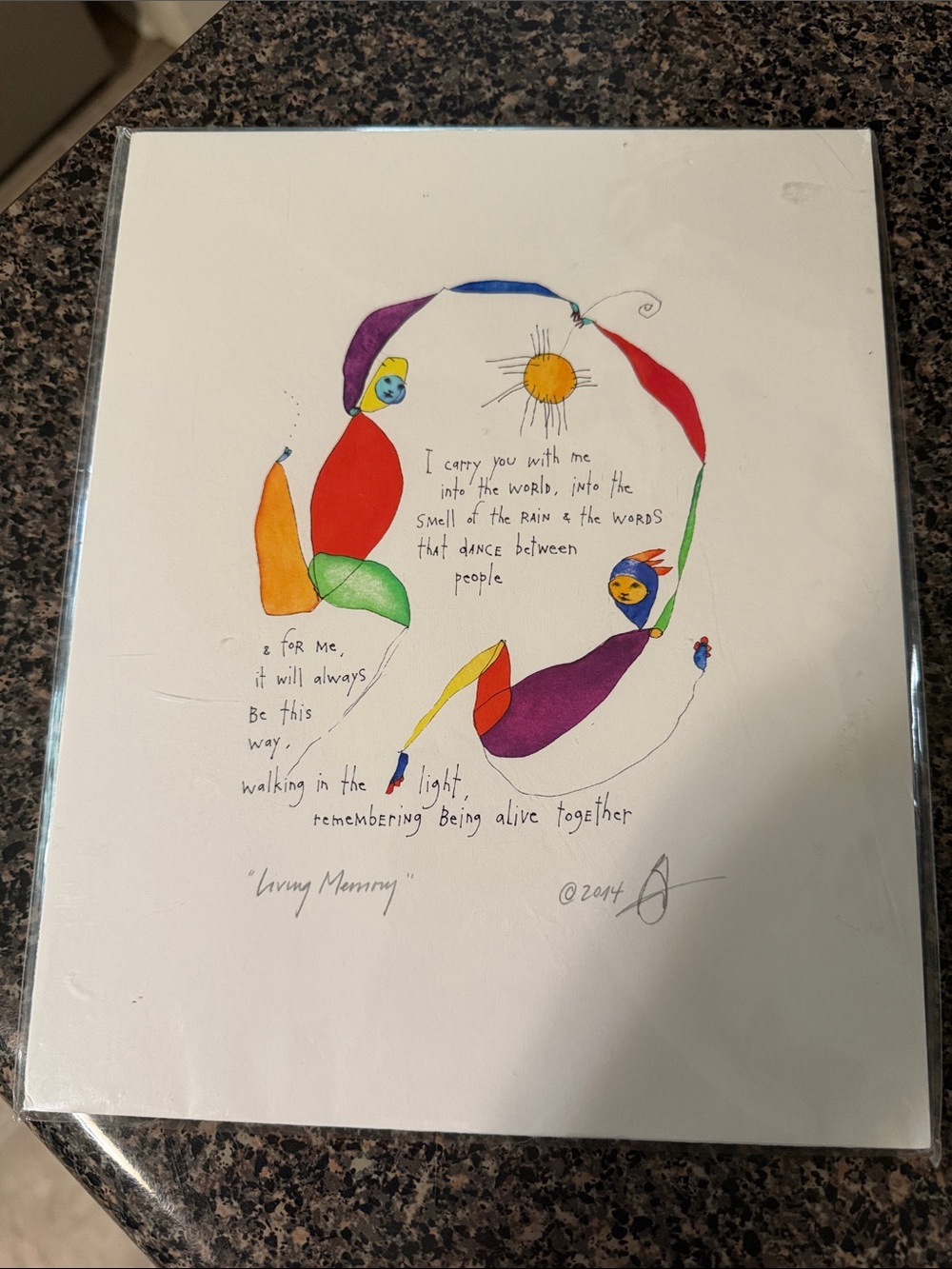 StoryPeople print by Brian Andreas.Colorful Abstract Print with Handwritten Text